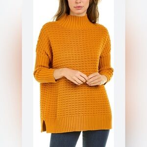 French Connection cotton Turtleneck Sweater in Rich Orange
